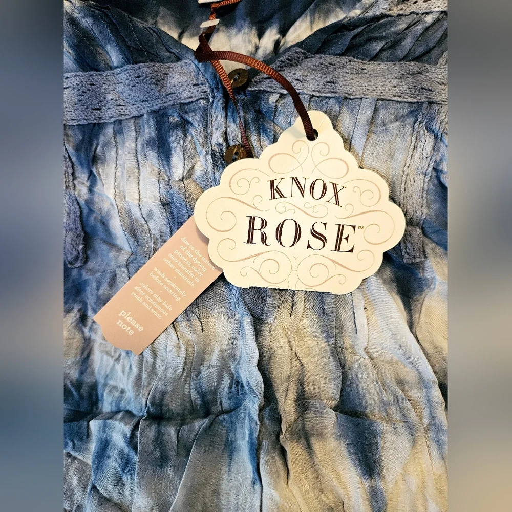 knox Rose Dye Blue Top 4X NWT Blouse - Picture 7 of 9